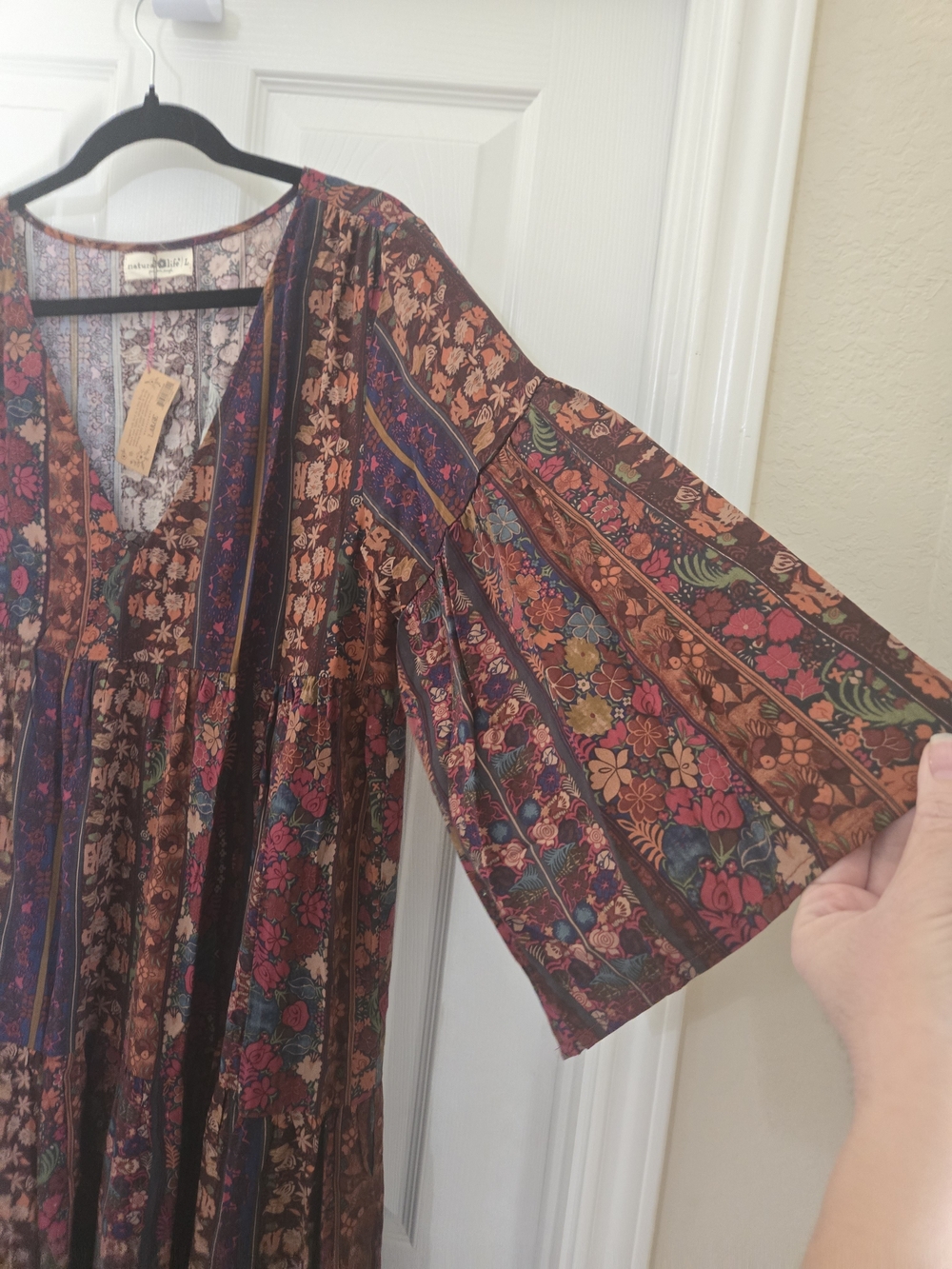 NATURAL LIFE Burgundy Floral Boho Maxi Dress - Picture 6 of 16